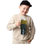 customized notre dame fighting irish chevron stripe navy curved tumbler best selling.webp