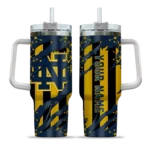 customized notre dame fighting irish claw cut navy black curved tumbler best selling.webp