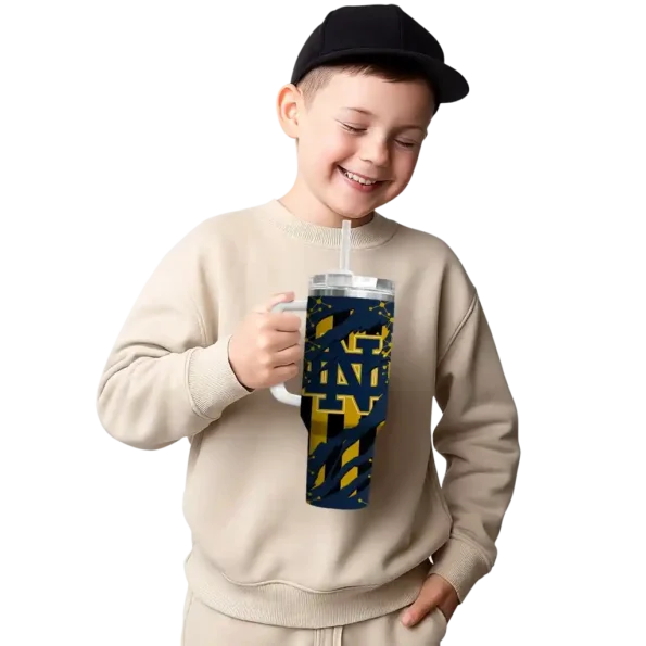 customized notre dame fighting irish claw cut navy black curved tumbler latest model.webp