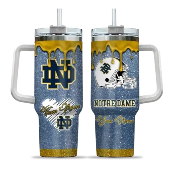 customized notre dame fighting irish heart helmet motif navy curved tumbler best selling.webp