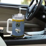 customized notre dame fighting irish heart helmet motif navy curved tumbler best selling.webp