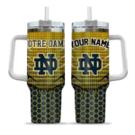 customized notre dame fighting irish hex texture navy curved tumbler best selling.webp