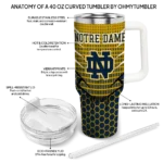 customized notre dame fighting irish hex texture navy curved tumbler best selling.webp