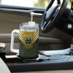 customized notre dame fighting irish hex texture navy curved tumbler best selling.webp