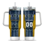customized notre dame fighting irish hexagon armor navy curved tumbler best selling.webp