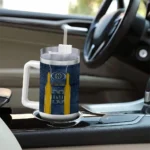 customized notre dame fighting irish hexagon armor navy curved tumbler best selling.webp