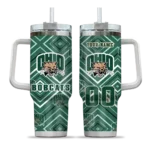 customized ohio bobcats bold diamonds green curved tumbler best selling.webp