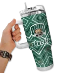 customized ohio bobcats bold diamonds green curved tumbler best selling.webp