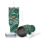 customized ohio bobcats bold diamonds green curved tumbler best selling.webp