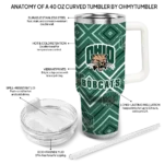 customized ohio bobcats bold diamonds green curved tumbler best selling.webp