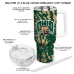customized ohio bobcats burst swirl green curved tumbler best selling.webp