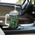 customized ohio bobcats burst swirl green curved tumbler best selling.webp