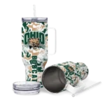 customized ohio bobcats camo mashup green white curved tumbler best selling.webp