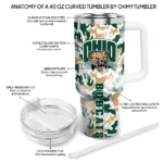 customized ohio bobcats camo mashup green white curved tumbler best selling.webp