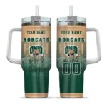 customized ohio bobcats gradient dots green curved tumbler best selling.webp