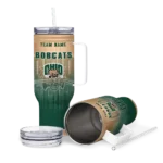 customized ohio bobcats gradient dots green curved tumbler best selling.webp