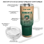 customized ohio bobcats gradient dots green curved tumbler best selling.webp