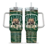 customized ohio bobcats honey streaks green curved tumbler best selling.webp