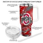 customized ohio state buckeyes abstract paths scarlet curved tumbler best selling.webp