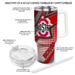 customized ohio state buckeyes arrow burst scarlet curved tumbler best selling.webp
