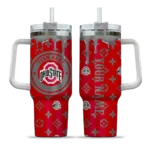 customized ohio state buckeyes bullseye drips scarlet curved tumbler best selling.webp