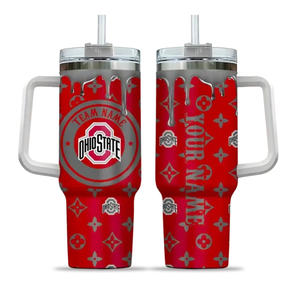 customized ohio state buckeyes bullseye drips scarlet curved tumbler best selling.webp