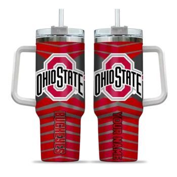 customized ohio state buckeyes chevron layers scarlet curved tumbler best selling.webp