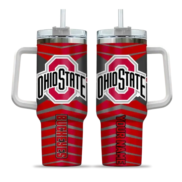 customized ohio state buckeyes chevron layers scarlet curved tumbler best selling.webp