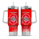 customized ohio state buckeyes geometric prism scarlet curved tumbler best selling.webp