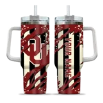 customized oklahoma sooners claw cut crimson black curved tumbler best selling.webp