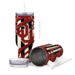 customized oklahoma sooners claw cut crimson black curved tumbler best selling.webp