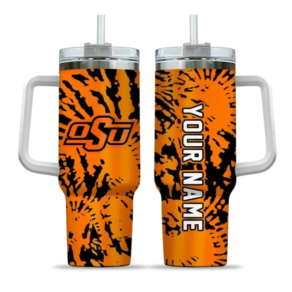 customized oklahoma state cowboys burst swirl orange curved tumbler best selling.webp