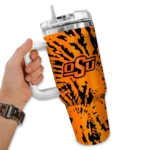 customized oklahoma state cowboys burst swirl orange curved tumbler best selling.webp