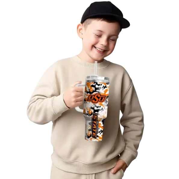 customized oklahoma state cowboys camo mashup orange white curved tumbler latest model.webp