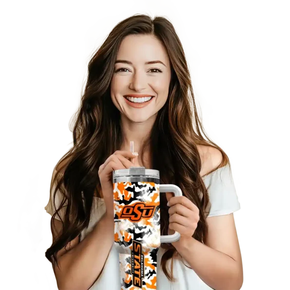 customized oklahoma state cowboys camo mashup orange white curved tumbler premium grade.webp