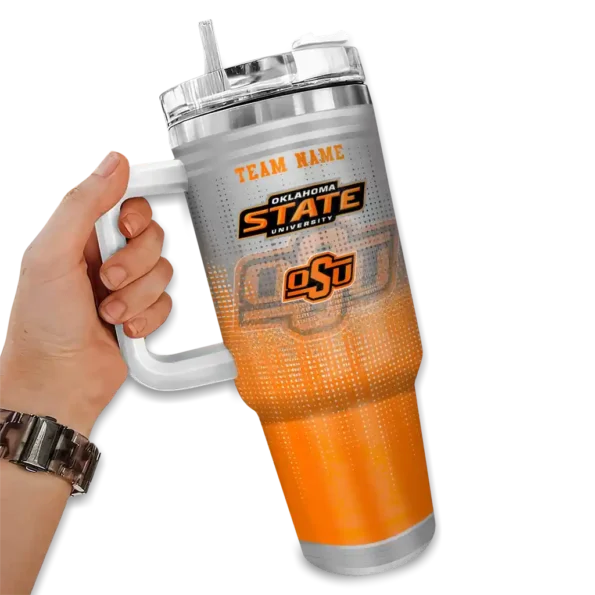 customized oklahoma state cowboys gradient dots orange curved tumbler fashion forward.webp