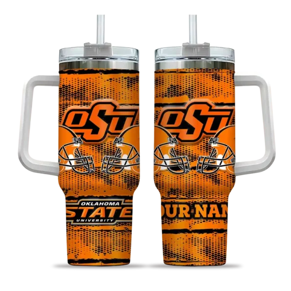 customized oklahoma state cowboys honey streaks orange curved tumbler best selling.webp