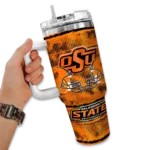 customized oklahoma state cowboys honey streaks orange curved tumbler best selling.webp