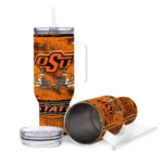 customized oklahoma state cowboys honey streaks orange curved tumbler best selling.webp