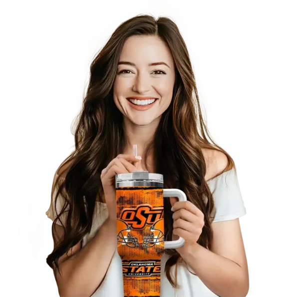 customized oklahoma state cowboys honey streaks orange curved tumbler premium grade.webp