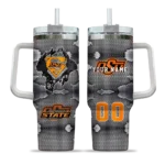 customized oklahoma state cowboys superman shield orange gray curved tumbler best selling.webp