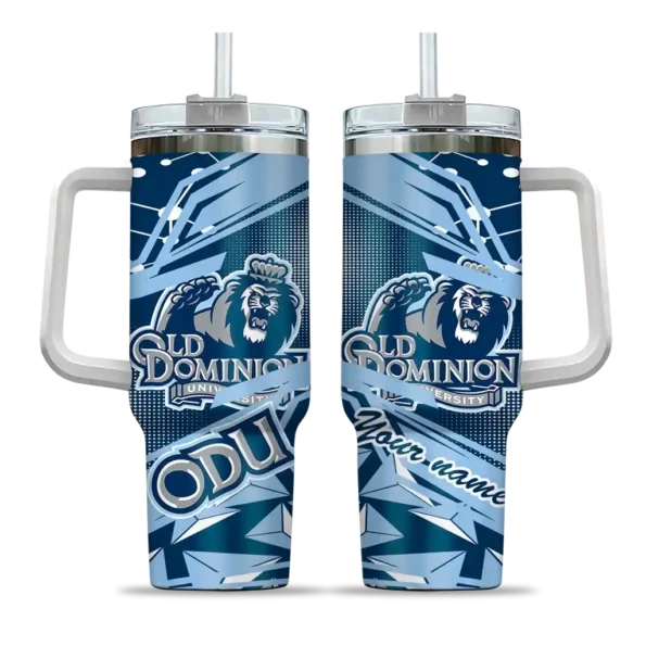 customized old dominion monarchs abstract paths blue curved tumbler best selling.webp