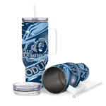 customized old dominion monarchs abstract paths blue curved tumbler best selling.webp
