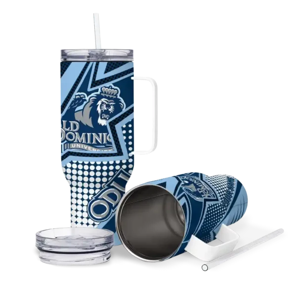 customized old dominion monarchs arrow burst blue curved tumbler high quality.webp
