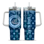 customized old dominion monarchs bullseye drips blue curved tumbler best selling.webp