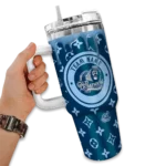 customized old dominion monarchs bullseye drips blue curved tumbler best selling.webp