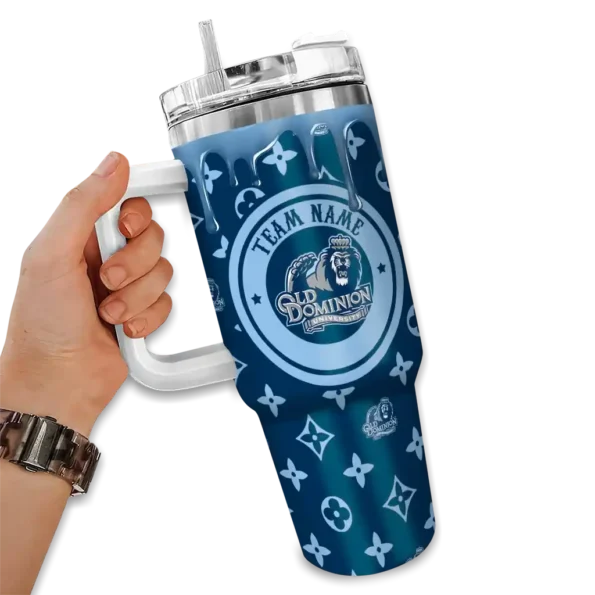 customized old dominion monarchs bullseye drips blue curved tumbler fashion forward.webp