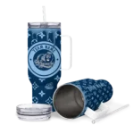 customized old dominion monarchs bullseye drips blue curved tumbler best selling.webp