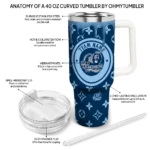 customized old dominion monarchs bullseye drips blue curved tumbler best selling.webp