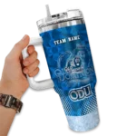 customized old dominion monarchs geometric prism blue curved tumbler best selling.webp